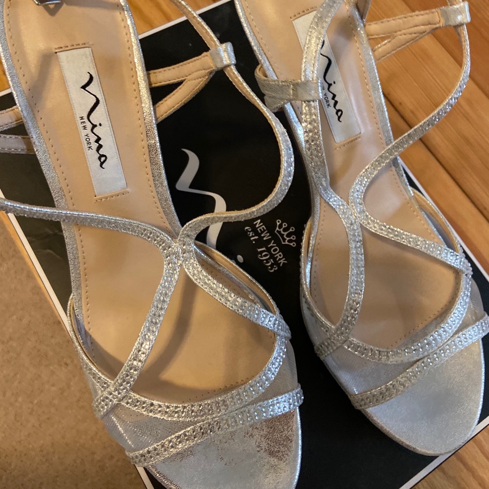 Silver shoes, worn once for wedding